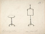Design for a Standing Frame and End Table, Charles Hindley and Sons  British, Pen and black ink, brush and wash