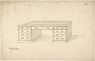 Design for Desk, Charles Hindley and Sons  British, Graphite and watercolor