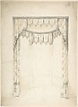 Design for Curtains, Charles Hindley and Sons  British, Brush and brown wash over graphite