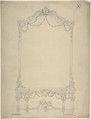 Design for a Rectangular Mirror over a Side Table, Charles Hindley and Sons  British, Graphite