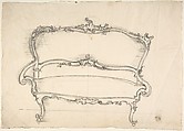 Design for a Settee, Anonymous, German, 18th century  German, Graphite