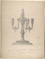 Design for a Candelabra, Heinrich Jauner Austrian, Graphite