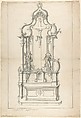 Design for an Altar, Anonymous, German, 19th century  German, Pen and black and gray ink, brush and gray wash
