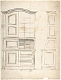 Design for a cabinet, Anonymous, 18th century, Pen and brown ink, brush and gray wash