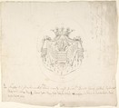 Design for coat of arms, Anonymous, 18th century, Graphite