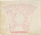 Design for Helmet or Crown, Anonymous, Islamic  Islamic, Pen and red ink, traces of abraded graphite