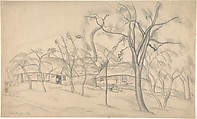 Houses and Trees, Boris Grigoriev Russian, Graphite