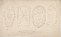 Five Shields, Anonymous, German, 19th century  German, Graphite