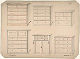 Designs for Chests of Drawers, Charles Hindley and Sons  British, Graphite