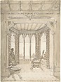 Design for a Gothic Interior, Charles Hindley and Sons  British, Pen and brown ink, brush and wash, over graphite
