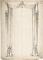 Design for Curtains, Charles Hindley and Sons  British, Brush and brown ink wash over graphite