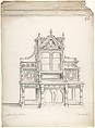 Design for Gothic Sideboard, Charles Hindley and Sons  British, Graphite