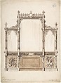 Design for Wall with Wooden Trim, Charles Hindley and Sons  British, Pen and brown ink, watercolor