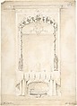 Design for a Fireplace and Mirror, Charles Hindley and Sons British, Watercolor and graphite