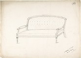 Design for a Loveseat, Charles Hindley and Sons  British, Graphite