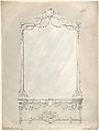 Design for a Side Table and Mirror, Charles Hindley and Sons (British, London 1841–1917 London), Graphite and watercolor