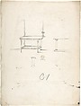 Design for a Side Table and Mirror, Charles Hindley and Sons (British, London 1841–1917 London), Graphite and watercolor
