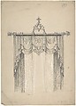Design for Gothic Curtains and Curtain Rod, Charles Hindley and Sons  British, Graphite with touches of white gouache