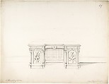 Design for Wooden Desk, Charles Hindley and Sons  British, Graphite