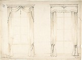 Designs for Two Sets of Curtains, Charles Hindley and Sons (British, London 1841–1917 London), Graphite and watercolor