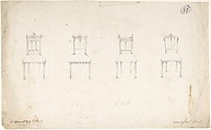 Designs for Four Chairs, Charles Hindley and Sons  British, Graphite