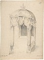 Design for a Bed with Canopy, Charles Hindley and Sons  British, Graphite and watercolor