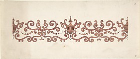 Design for Panel Decoration, J. Hulme  British, Watercolor, pen and black ink