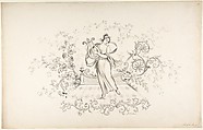 Design for Panel Decoration, J. Hulme  British, Pen and black ink, brush and gray wash