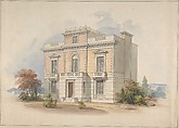An Italianate Villa, Henry Edward Kendall Jr. British, Watercolor, pen and black ink