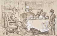 "So Considerate", Charles Samuel Keene British, Pen and brown ink, brush and brown wash, heightened with white