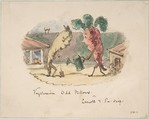 "Vegetarian Odd Fellows: or, Carrott and Pa-Snip", John Leech British, Watercolor, pen and brown ink, over graphite