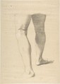 Study of Legs, Romain Cazes French, Black chalk highlighted with white chalk