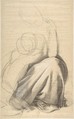 Study of a Woman and Child, Romain Cazes French, Black chalk highlighted with white chalk