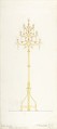 Design for Church Lamp Stand, B. Mansfield  British, Pen and brown ink, watercolor over graphite with touches of white gouache (bodycolor)