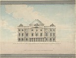 Design for the Façade of a Theater (Perspective), Charles Middleton  British, Watercolor over pen and black ink