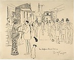 The Hoffman House Saloon, New York, Phil May  British, Pen and black ink