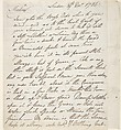 Letter, Written by James Oldham (British, active late 18th century), Pen and brown ink