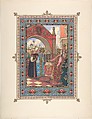 Illustration for "La Belle Vassilissa" [Vassilissa and Grandmother before the Tsar], Boris Zvorykin  Russian, Gouache, metallic inks, and black ink, heightened with white, over graphite