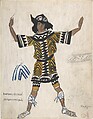 Costume design for a Brigand Boy in the Ballet 'Daphnis and Chloé', performed at the Théâtre du Châtelet in Paris, 1912, Léon Bakst  Russian, born present day Belarus, Watercolor and lead pencil