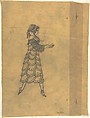 Tracing of a Ballet Costume: Woman in Ruffles, Léon Bakst  Russian, born present day Belarus, Pencil on two sheets of tracing paper glued together