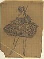 Russian female dancer costume for "La Fée des Poupées", Léon Bakst  Russian, born present day Belarus, Graphite on tracing paper; squared