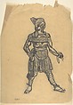 Russian male dancer costume, Léon Bakst  Russian, born present day Belarus, Graphite on tracing paper