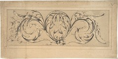 Design for Frieze of Foliage, Thomas Pether British, Pen and ink, brush and wash, over graphite