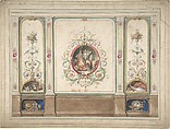 Design for Decorative Panels with Hunting Scenes Inset, J. S. Pearse  British, Watercolor