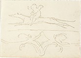 Sketch of a Child Riding a Dog, William Pitts  British, Pen and brown ink