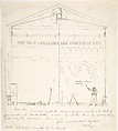Letter with Sketch of Artist Painting Stage Scenery, Augustus Welby Northmore Pugin  British, Pen and black ink over graphite
