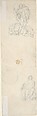 Design for Ornamental Frieze with Shell, Foliage and Satyr's Head (recto); Figural Studies (verso), William Pitts (British, London 1790–1840 London), Graphite