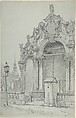 The Zwinger, Dresden, Samuel Prout  British, Graphite, with stumping on blue paper