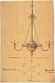 Design for a Glass Chandelier, Richardson Ellson & Co., Pen and ink, brush and wash, watercolor and metallic pigment