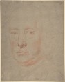 Man's Head, Jonathan Richardson Sr. (British, London 1667–1745 London), Red chalk with black chalk indications
